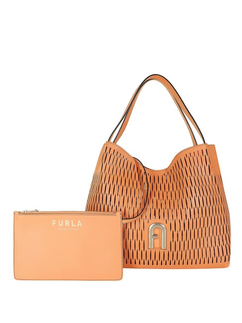 FURLA PRIMULA Sac bandoulière en cuir perforé coucher de soleil - Sacs pour Femme