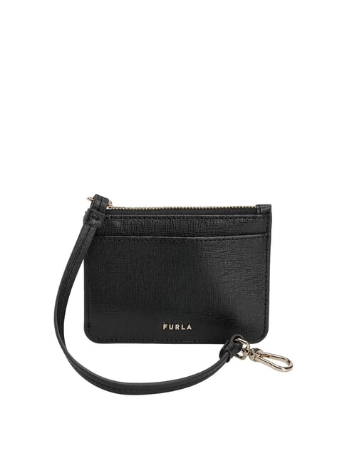 FURLA BABYLON Porte-cartes en cuir avec porte-clés Noir - Portefeuilles Femme
