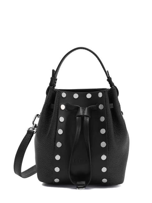 FURLA MIASTELLA Mini sac seau en cuir de veau Noir - Sacs pour Femme