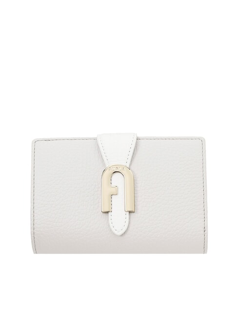 FURLA SOFIA GRAINY Portefeuille moyen en cuir de veau perle et + marbre c + talc h - Portefeuilles Femme