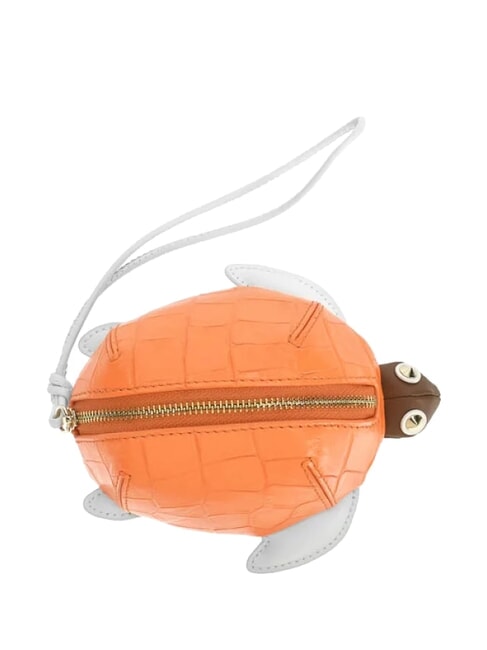 FURLA ALLEGRA Porte-monnaie tortue avec cordon de serrage orange fluorescent + poudre de talc + poudre de cognac - Portefeuilles Femme