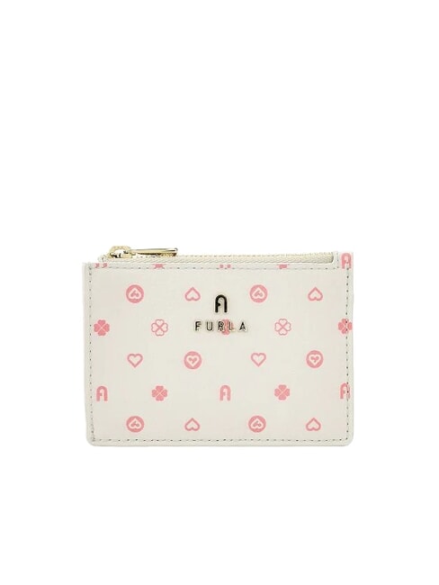 FURLA CAMELIA Porte-cartes en cuir avec porte-monnaie tons de guimauve - Portefeuilles Femme