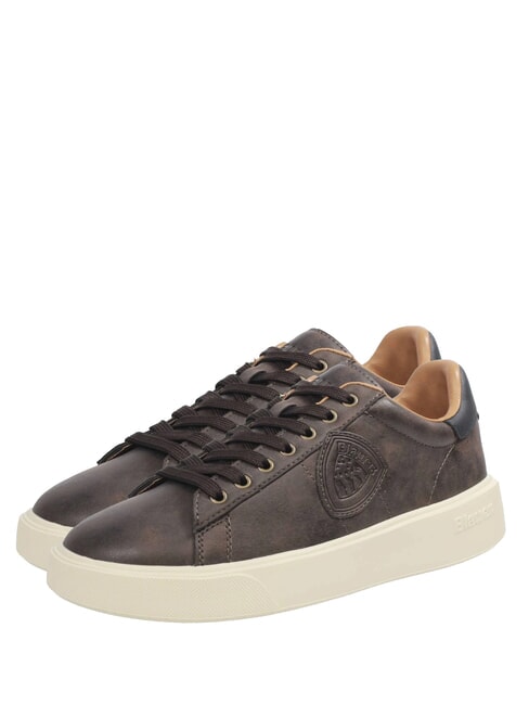 BLAUER BUCK Baskets marron foncé/bleu marine - Chaussures Homme