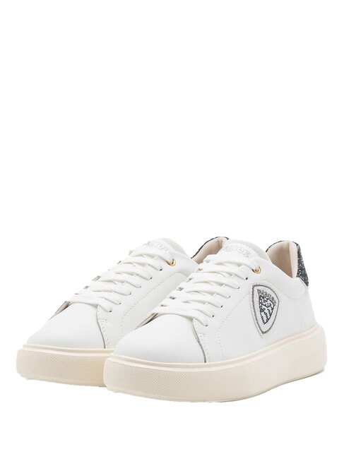 BLAUER VENUS Baskets en cuir blanc/noir - Chaussures Femme