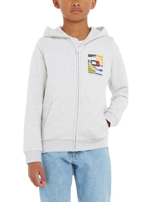 TOMMY HILFIGER TH KIDS Sweat à capuche entièrement zippé nouveau gris clair chiné - Bébé Sweat