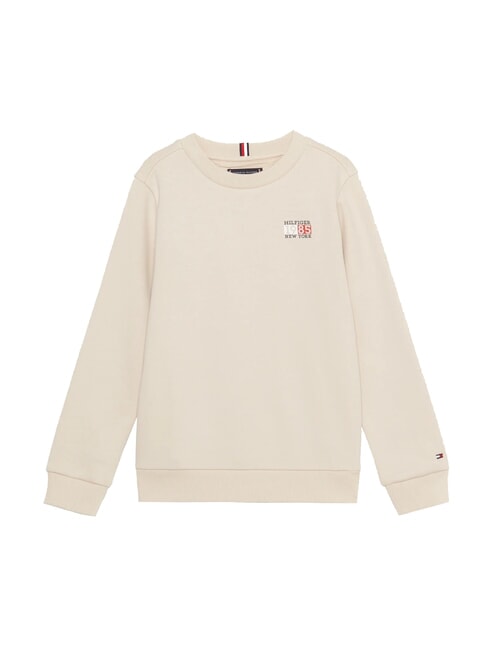 TOMMY HILFIGER TH KIDS Sweat-shirt à col rond avec écusson du logo crème de cachemire - Bébé Sweat