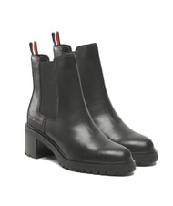 TOMMY HILFIGER TH Bottines en cuir noir - Chaussures Femme - 1