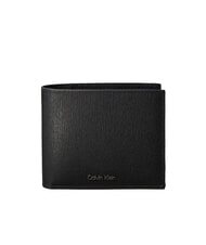 CALVIN KLEIN LOGO HARDWARE SAFFIANO Portefeuille en cuir porte-monnaie - Portefeuilles Homme
