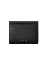 CALVIN KLEIN LOGO HARDWARE SAFFIANO Porte-cartes de crédit en cuir - Portefeuilles Homme