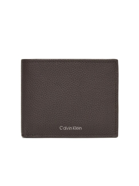 CALVIN KLEIN FOIL EMBOSS  Portefeuille en cuir ck brun foncé - Portefeuilles Homme