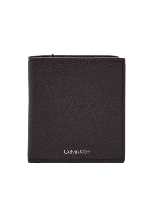 CALVIN KLEIN FOIL EMBOSS  Portefeuille vertical en cuir ck brun foncé - Portefeuilles Homme