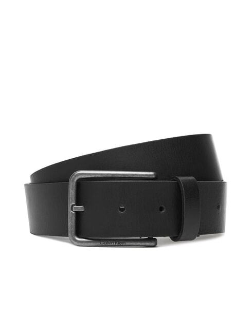 CALVIN KLEIN WARMTH  Ceinture en cuir noir/argent antique - Ceintures