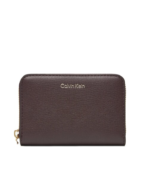 CALVIN KLEIN EMBOSSED LOGO Portefeuille moyen à fermeture éclair fudge/expresso - Portefeuilles Femme