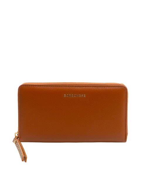 BORBONESE BIRDIE Grand portefeuille en cuir zippé brun - Portefeuilles Femme