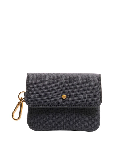 BORBONESE FLEXOS SOFT Porte-monnaie avec mousqueton Noir - Portefeuilles Femme