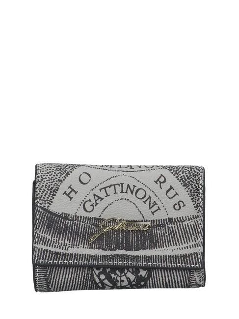 GATTINONI PLANETARIUM Petit portefeuille à rabat monochrome gris clair/noir - Portefeuilles Femme