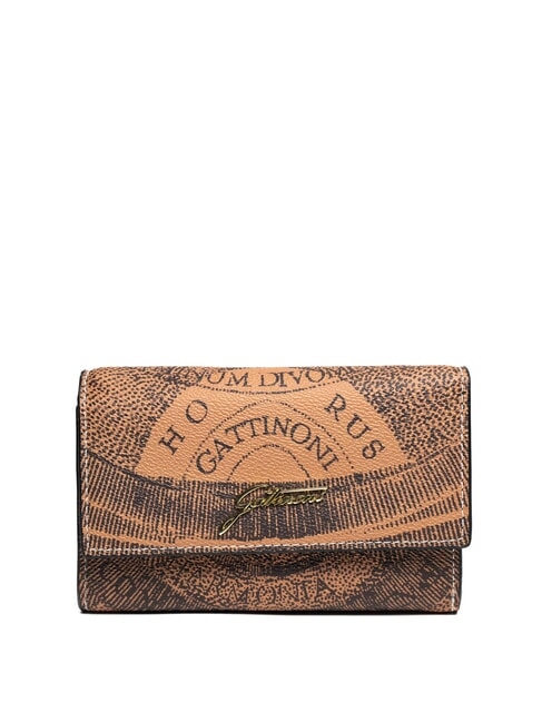 GATTINONI PLANETARIUM Portefeuille moyen à rabat bronzage monochrome - Portefeuilles Femme