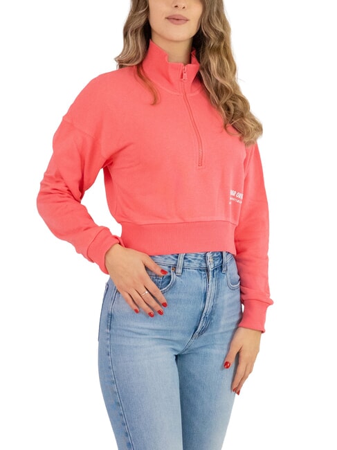 COLMAR LOOP Sweat-shirt à col montant et demi-zip corail épicé - Sweat-shirts pour femmes