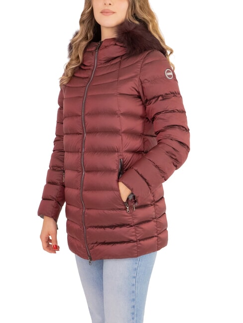 COLMAR DELUXE Doudoune femme avec capuche en fourrure brun foncé-foncés - Doudounes femme