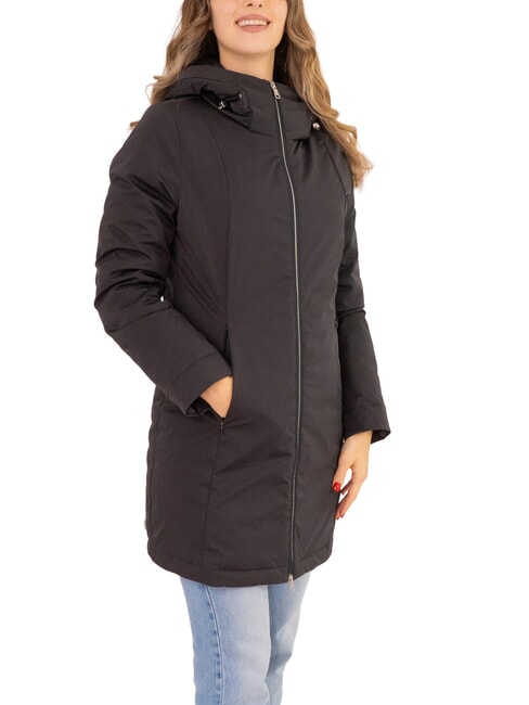 COLMAR PURENESS Doudoune longue à capuche noir - Doudounes femme