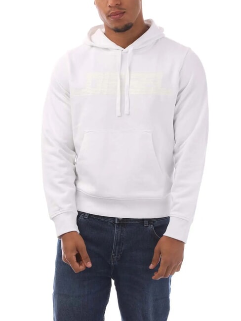 DIESEL S-GINN Sweat-shirt en coton blanc - Pulls molletonnés