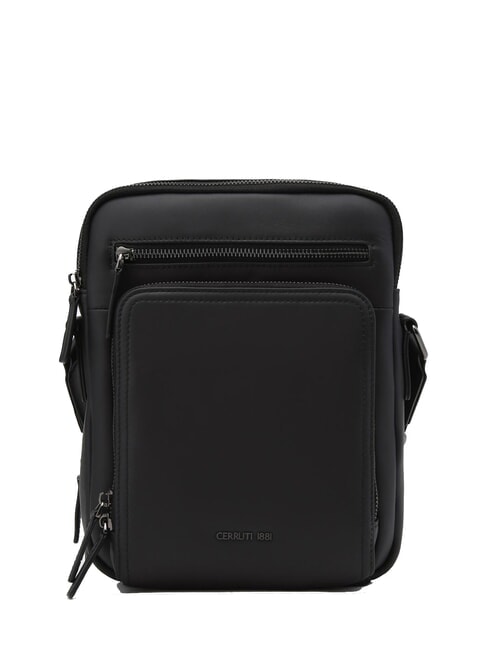 CERRUTI RORY Sac multi-poches en cuir lisse noir - Sacs en Bandoulières pour Homme