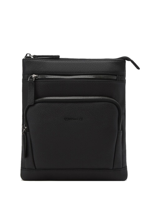 CERRUTI MADDOX Sac plat multi-poches en cuir noir - Sacs en Bandoulières pour Homme
