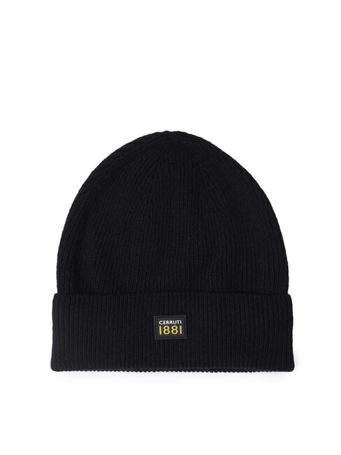 CERRUTI BEANIE Bonnet côtelé en mélange de laine noir - Bonnets
