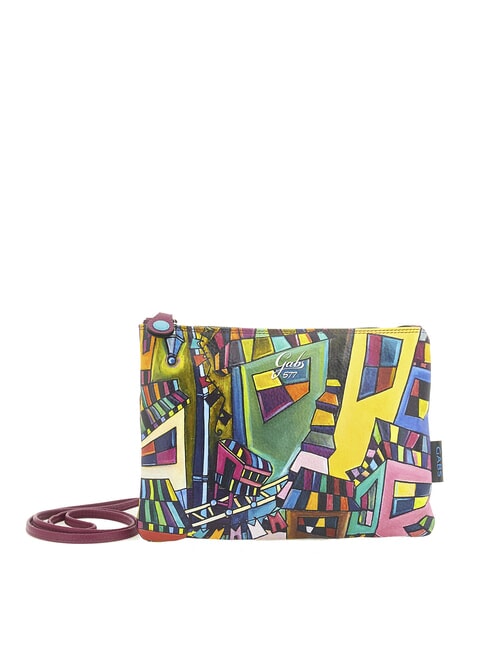 GABS BEYONCE MULTICOLOR M Pochette en cuir avec bandoulière fresque géométrique - Sacs pour Femme