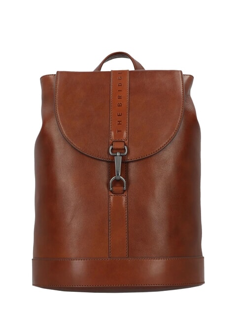 THE BRIDGE GIACOMO Sac à dos pour ordinateur portable 13 pouces, en cuir Marron / Ruthénium - Sacs à dos pour ordinateur portable