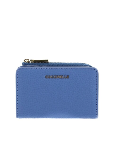 COCCINELLE METALLIC SOFT Porte-cartes en cuir bleu - Portefeuilles Femme