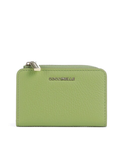COCCINELLE METALLIC SOFT Porte-cartes en cuir guacamole - Portefeuilles Femme