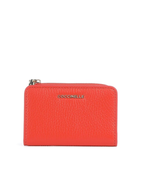 COCCINELLE METALLIC SOFT Porte-cartes en cuir gazpacho - Portefeuilles Femme