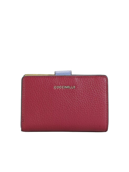 COCCINELLE METALLIC TRICOLOR Porte-feuille en cuire sangria - Portefeuilles Femme
