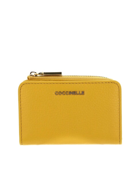 COCCINELLE METALLIC SOFT Porte-cartes en cuir ensoleillé - Portefeuilles Femme