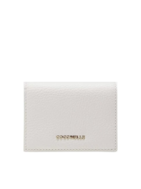 COCCINELLE METALLIC SOFT Petit portefeuille en cuir blanc - Portefeuilles Femme