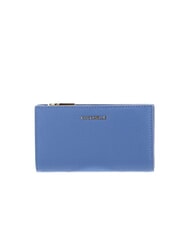 COCCINELLE METALLIC SOFT Portefeuille moyen en cuir martel&eacute; bleu - Portefeuilles Femme - 1