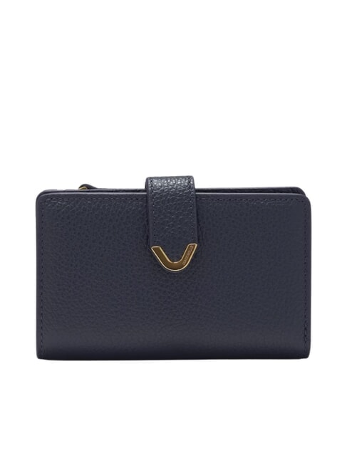 COCCINELLE DEW Portefeuille moyen en cuir martelé bleu nuit - Portefeuilles Femme