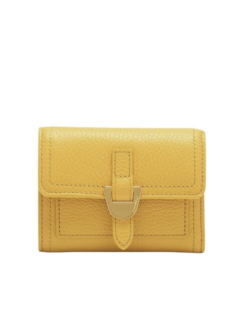 COCCINELLE CAMPUS Portefeuille compact en cuir martelé ensoleillé - Portefeuilles Femme