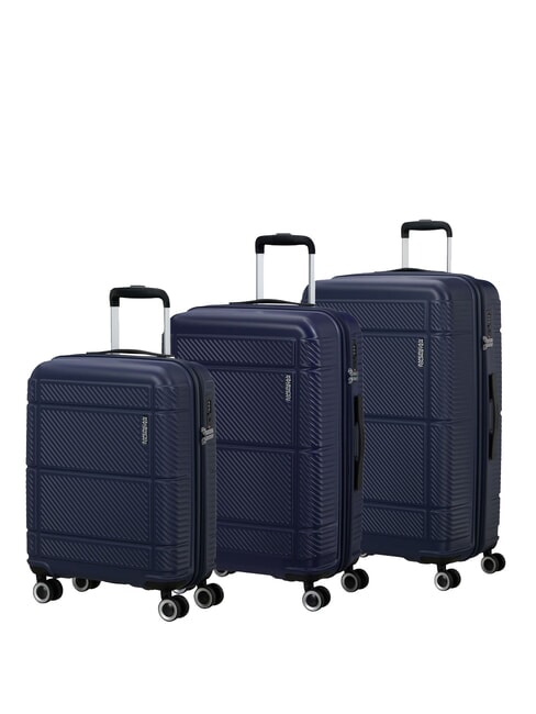 AMERICAN TOURISTER SPEEDPLAY Lot de 3 chariots : cabine, moyen, grand dARKBlue - Ensemble Valises