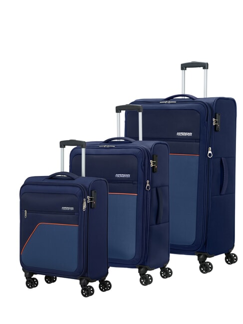 AMERICAN TOURISTER SKY SURFER Lot de 3 trolleys extensibles : cabine, moyen et grand DARKNAVY - Ensemble Valises