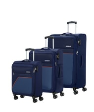 AMERICAN TOURISTER SKY SURFER Lot de 3 trolleys extensibles : cabine, moyen et grand - Ensemble Valises