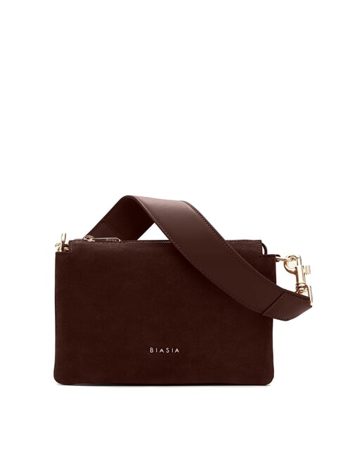 BIASIA FEATHER SMALL Petit sac à bandoulière en cuir suédé sombre - Sacs pour Femme