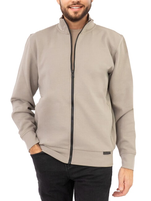 COLMAR COUNTED Sweat-shirt entièrement zippé crème au café - Pulls molletonnés