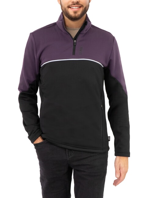 COLMAR SCI FACETIME Sweat-shirt col roulé demi-zip noir-mûre - Pulls molletonnés
