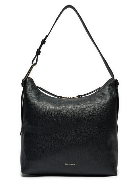 COCCINELLE MALORY Sac bandoulière en cuir martelé Noir - Sacs pour Femme