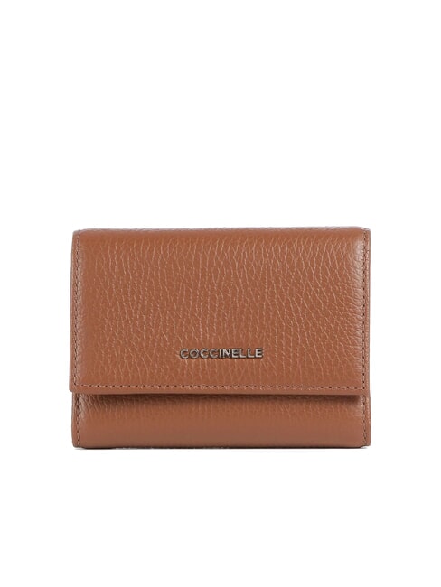 COCCINELLE METALLIC SOFT  Petit portefeuille en cuir Cognac - Portefeuilles Femme