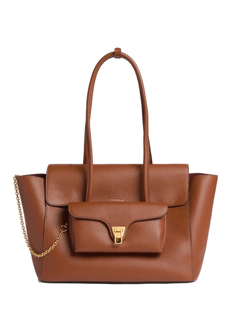 COCCINELLE DOUBLE BEAT Sac à bandoulière Cognac - Sacs pour Femme