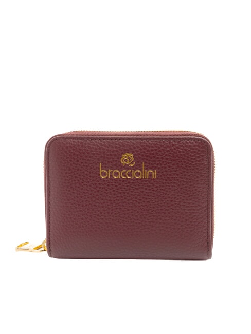 BRACCIALINI BASIC Petit portefeuille en cuir zippé Bourgogne - Portefeuilles Femme