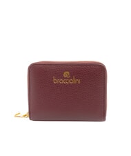 BRACCIALINI BASIC Petit portefeuille en cuir zippé Bourgogne - Portefeuilles Femme - 1